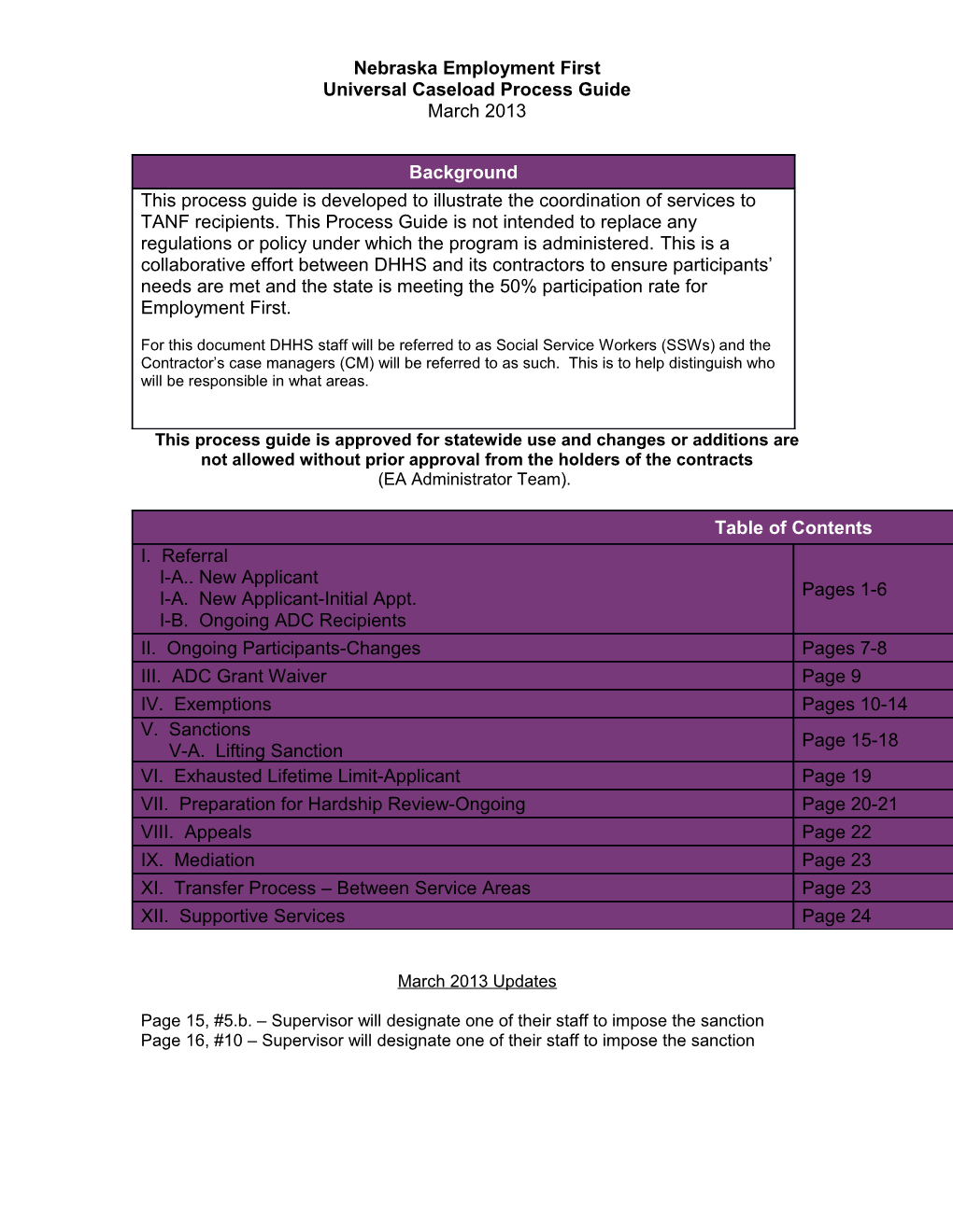 Universal Caseload Process Guide