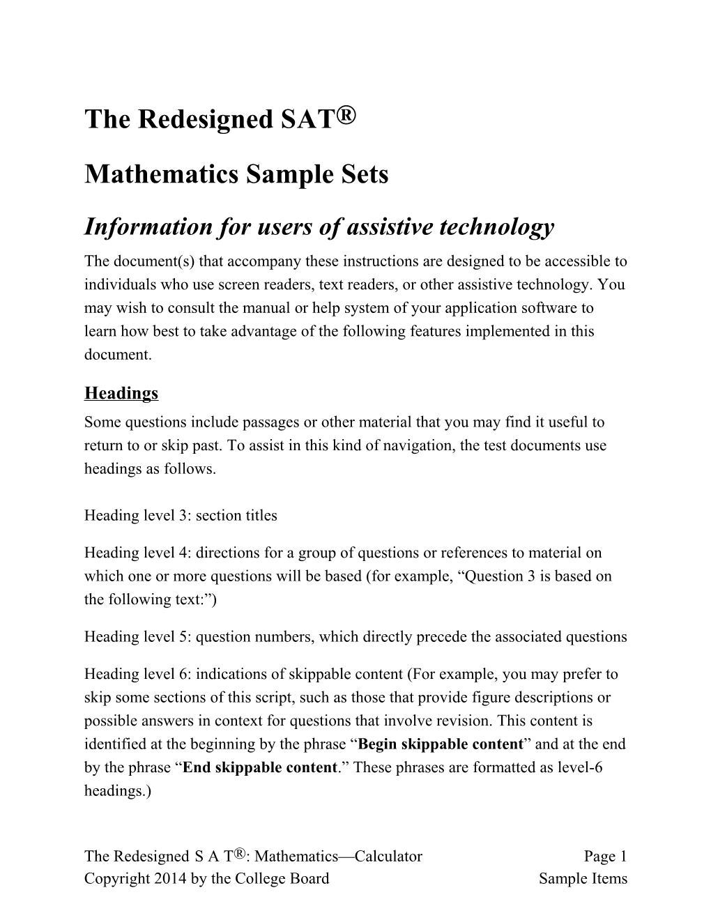 Information for Users of Assistive Technology