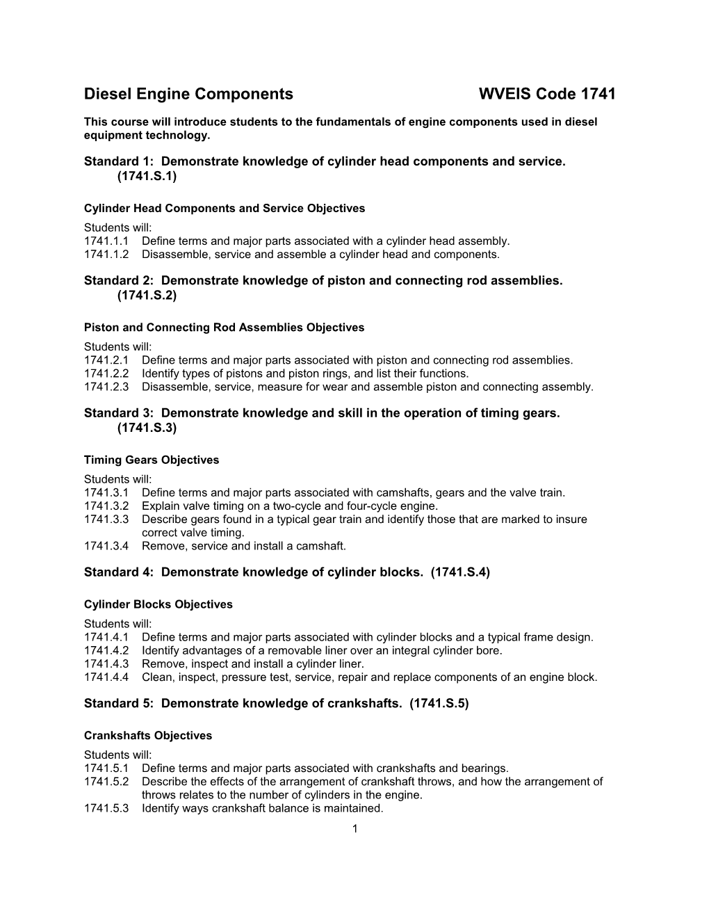 Diesel Engine Components