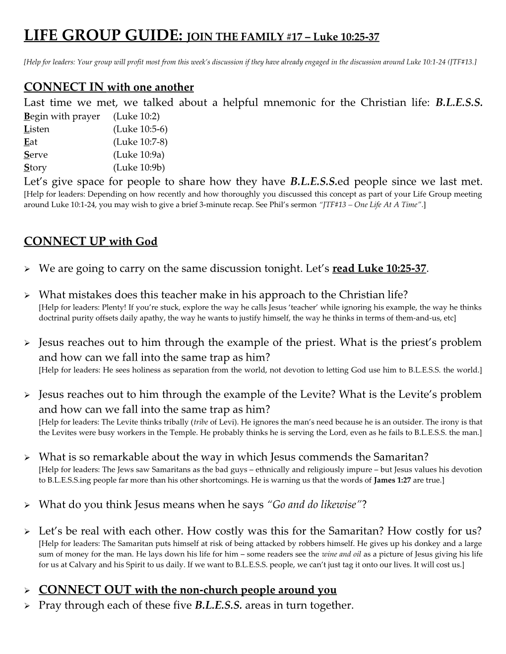 Life Group Guide: 18Th April 2010