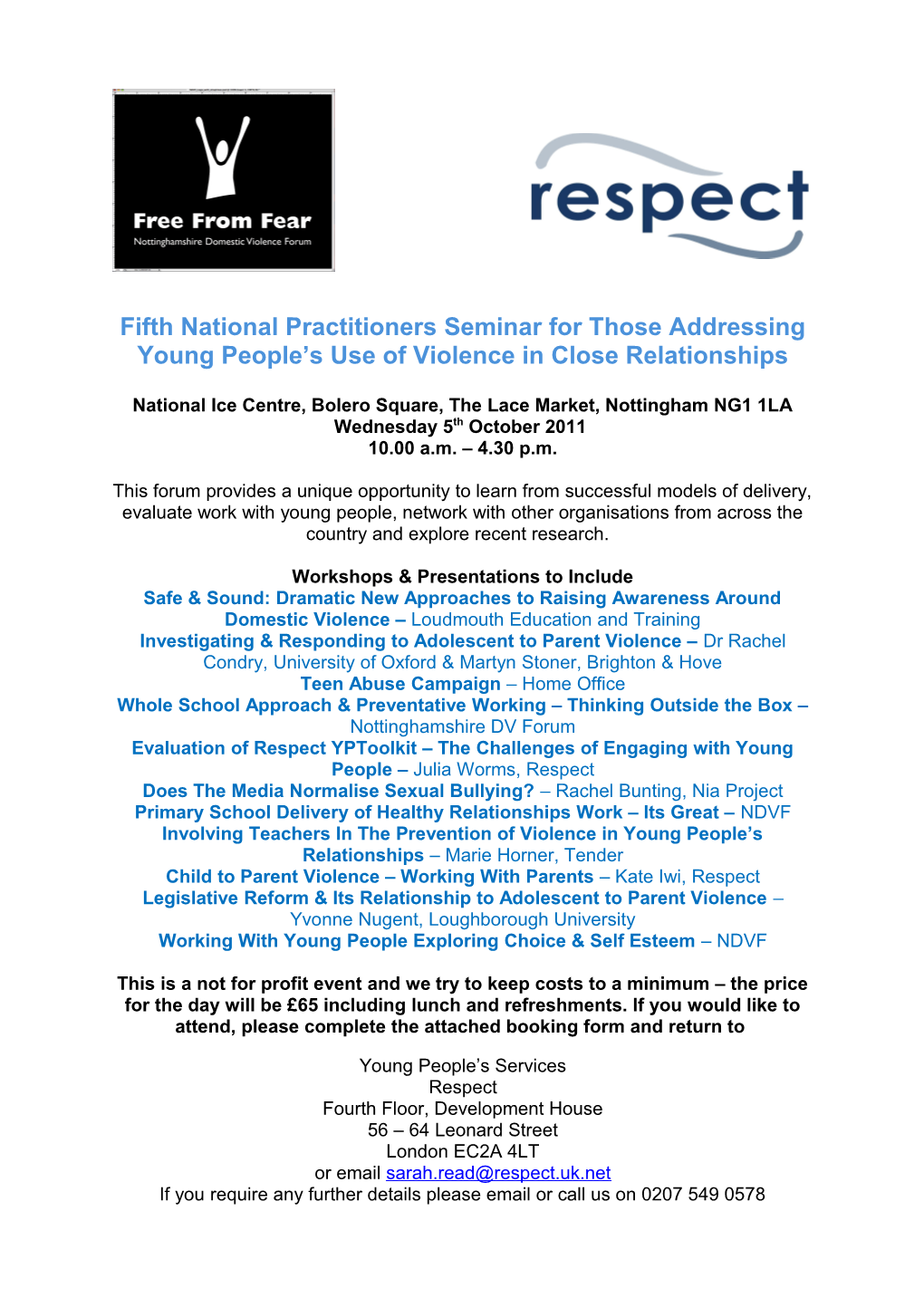 Fifth National Practitioners Seminar for Those Addressing Young People S Use of Violence