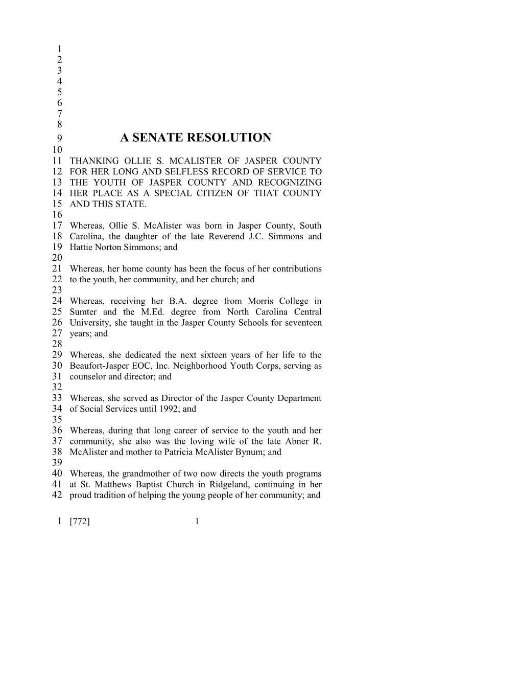 A Senate Resolution s12