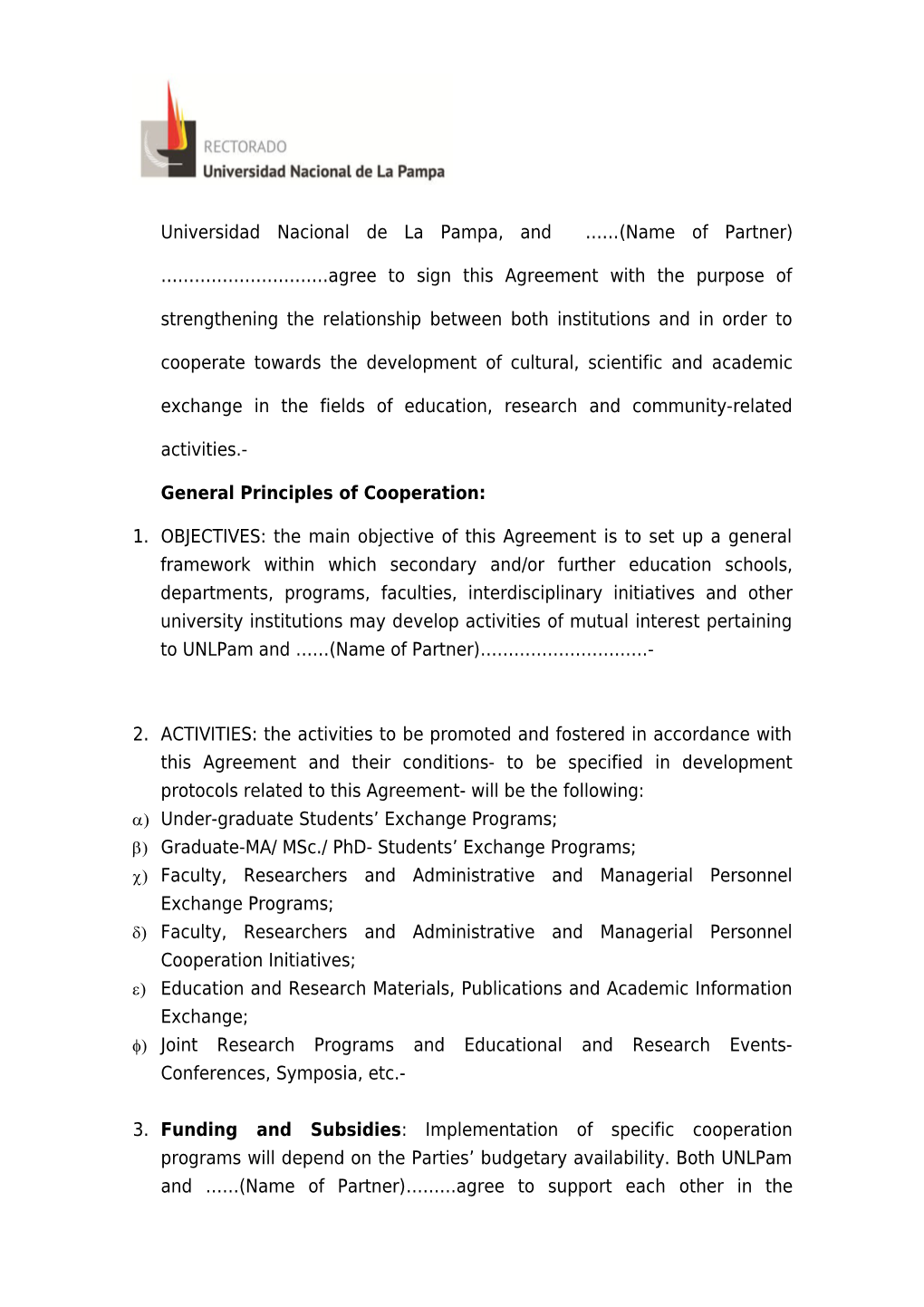 Acuerdo General Para La Cooperación Científica Y Académica