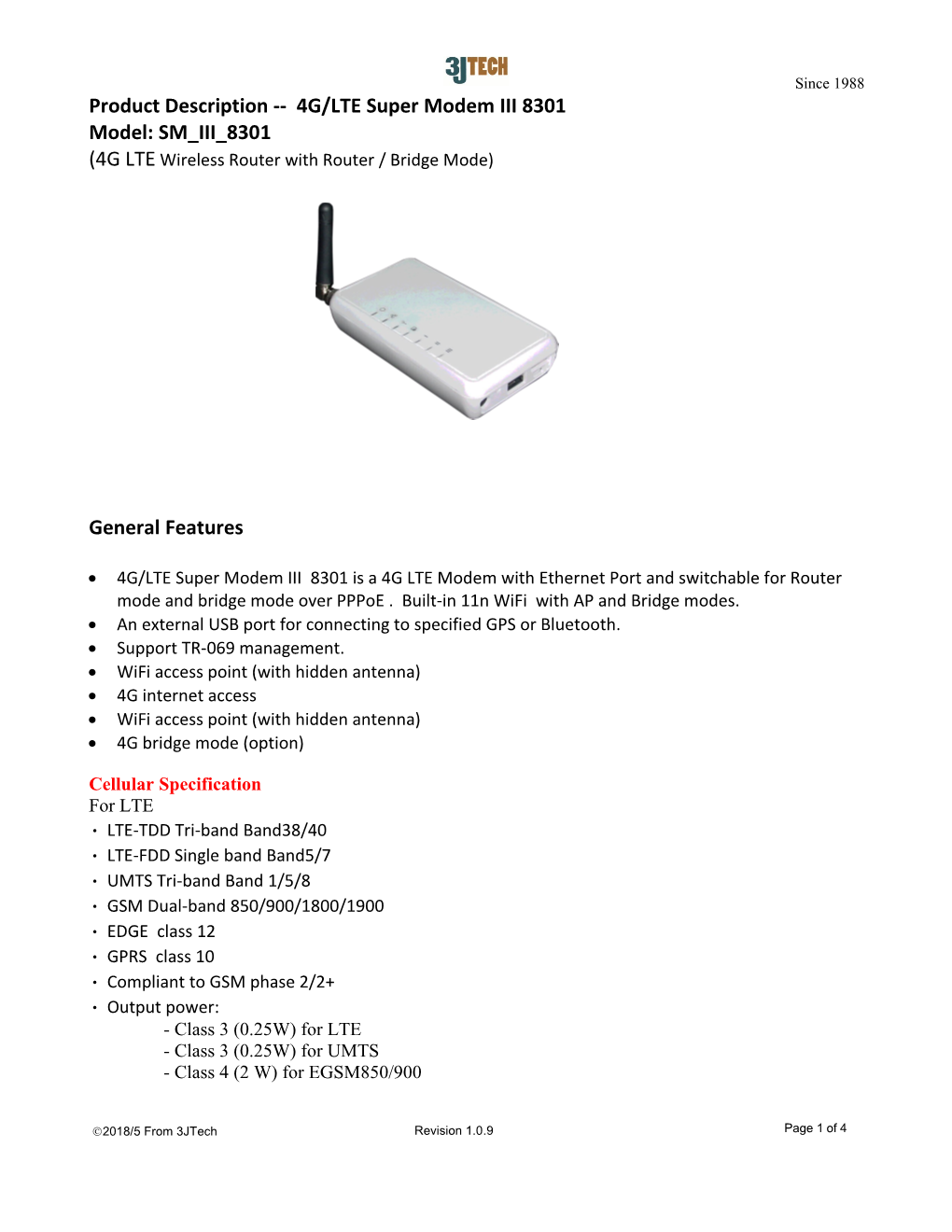 Product Description 3G Super Modem III