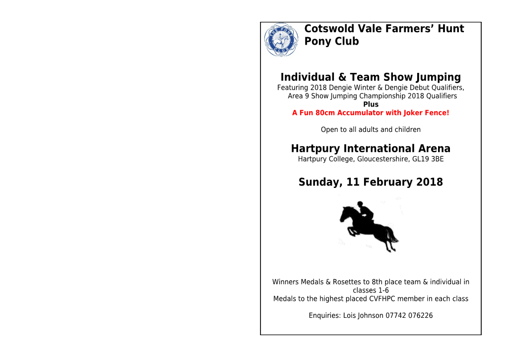 Cotswold Vale Farmers Hunt Pony Club