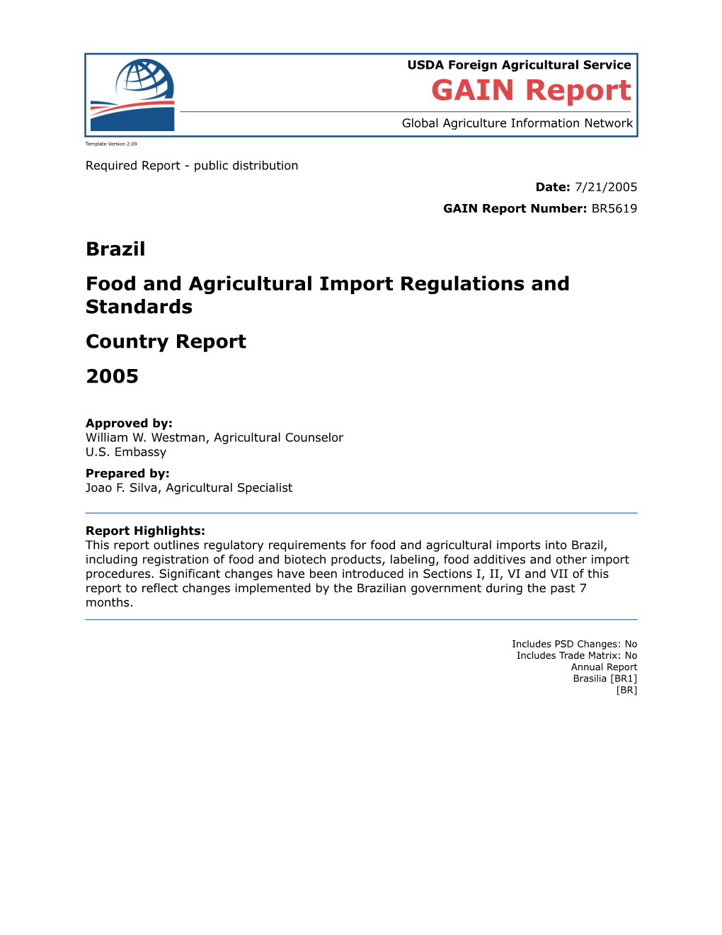 Food and Agricultural Import Regulations and Standards s16