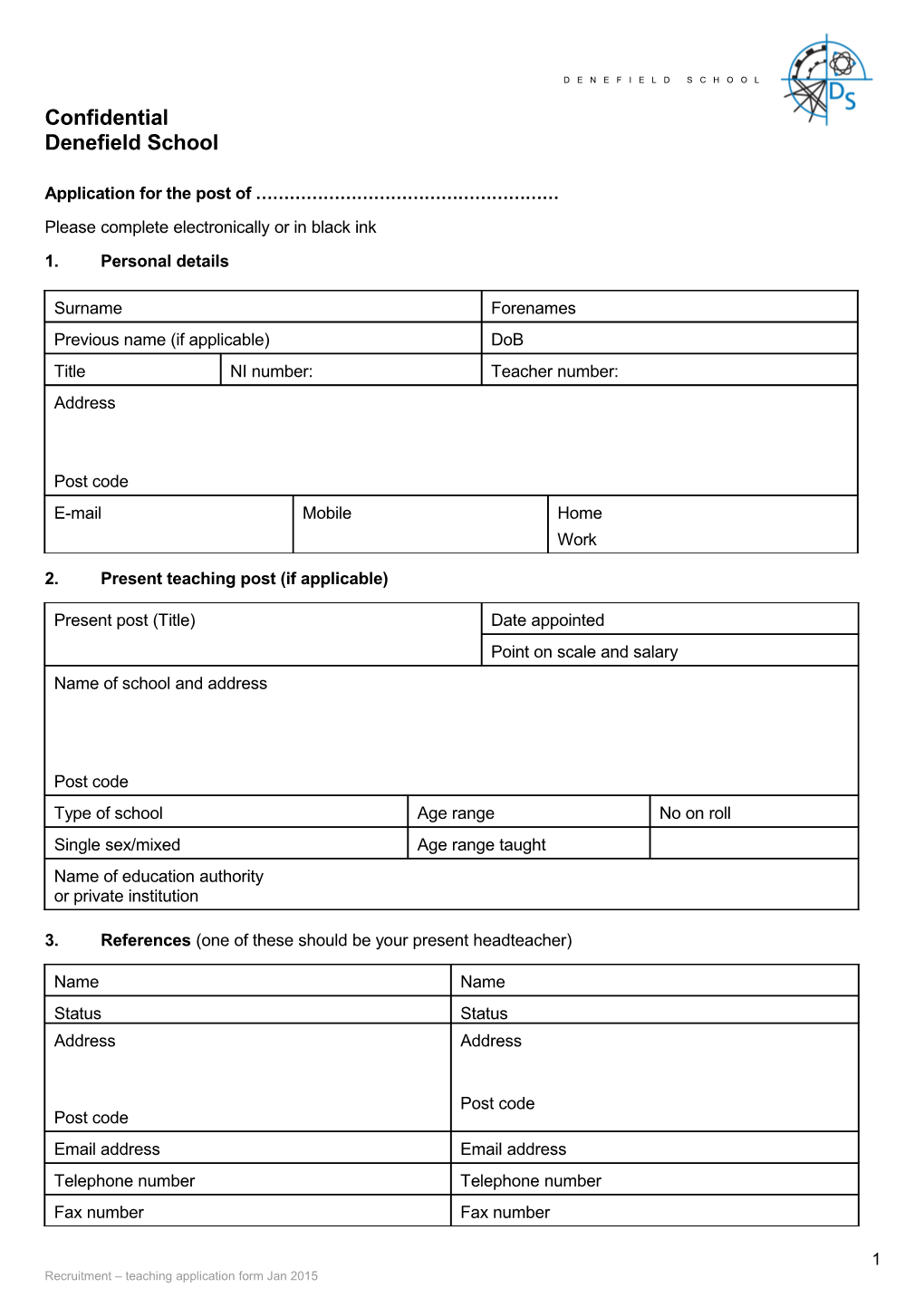 Application for the Post Of s4