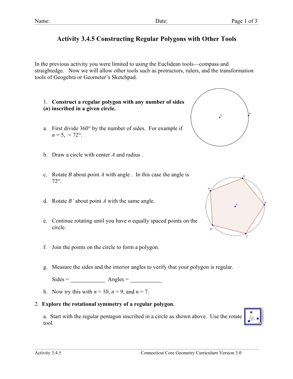 Activity 3.4.5 Constructing Regular Polygons with Other Tools