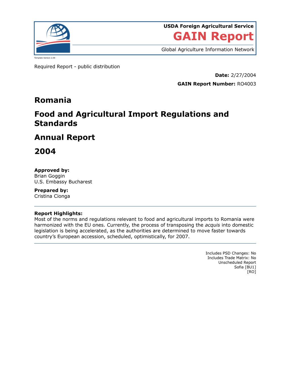 Food and Agricultural Import Regulations and Standards s17