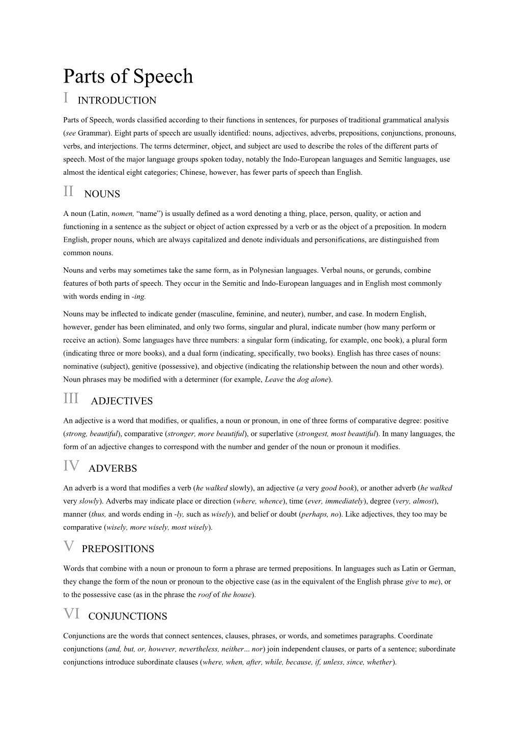 Parts of Speech s1