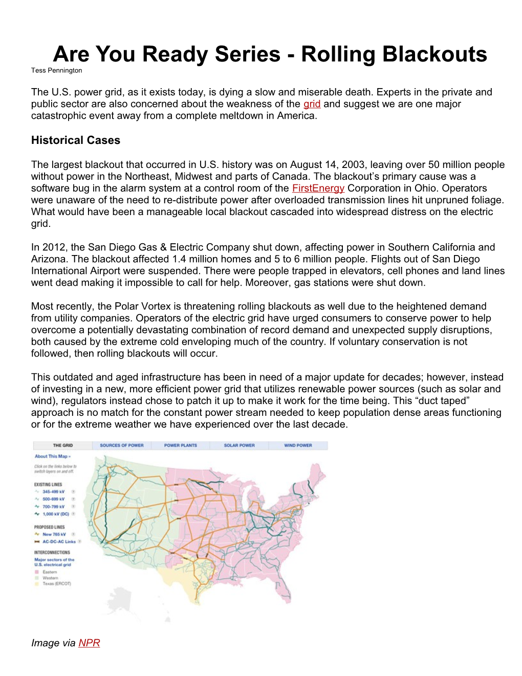 Are You Ready Series - Rolling Blackouts