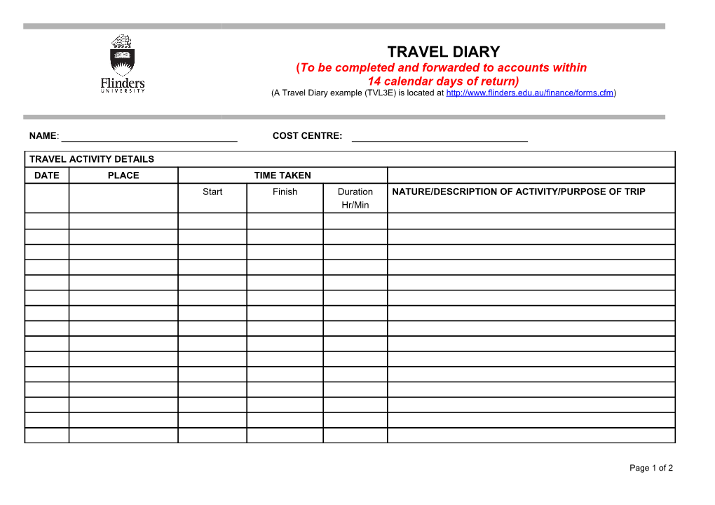 Travel Diary Should Be Completed Under the Following Circumstances s1