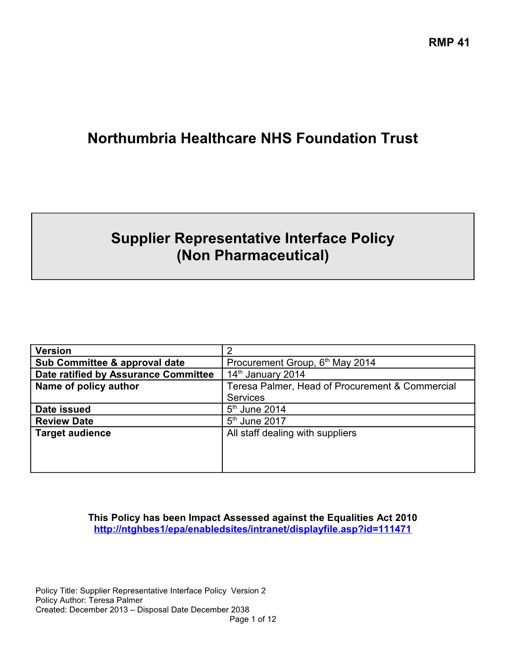 Northumbria Healthcare NHS Foundation Trust