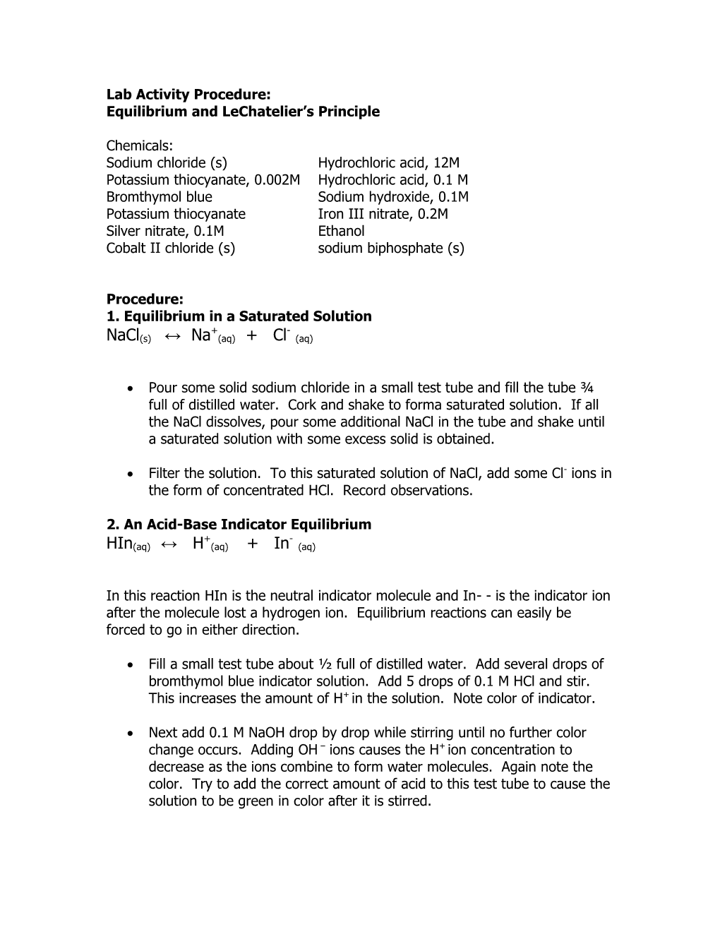 Lab Activity Procedure