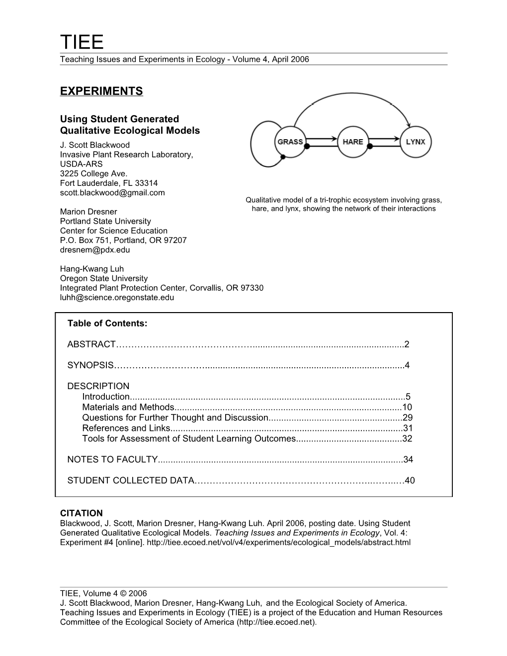 Teaching Issues and Experiments in Ecology s2