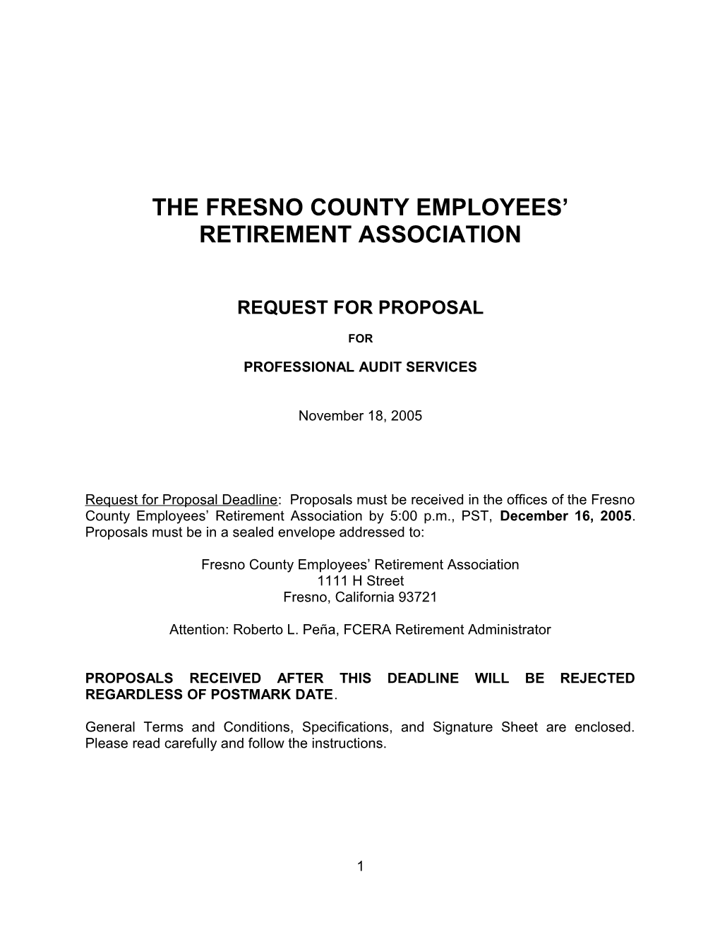 The Fresno County Employees Retirement Association