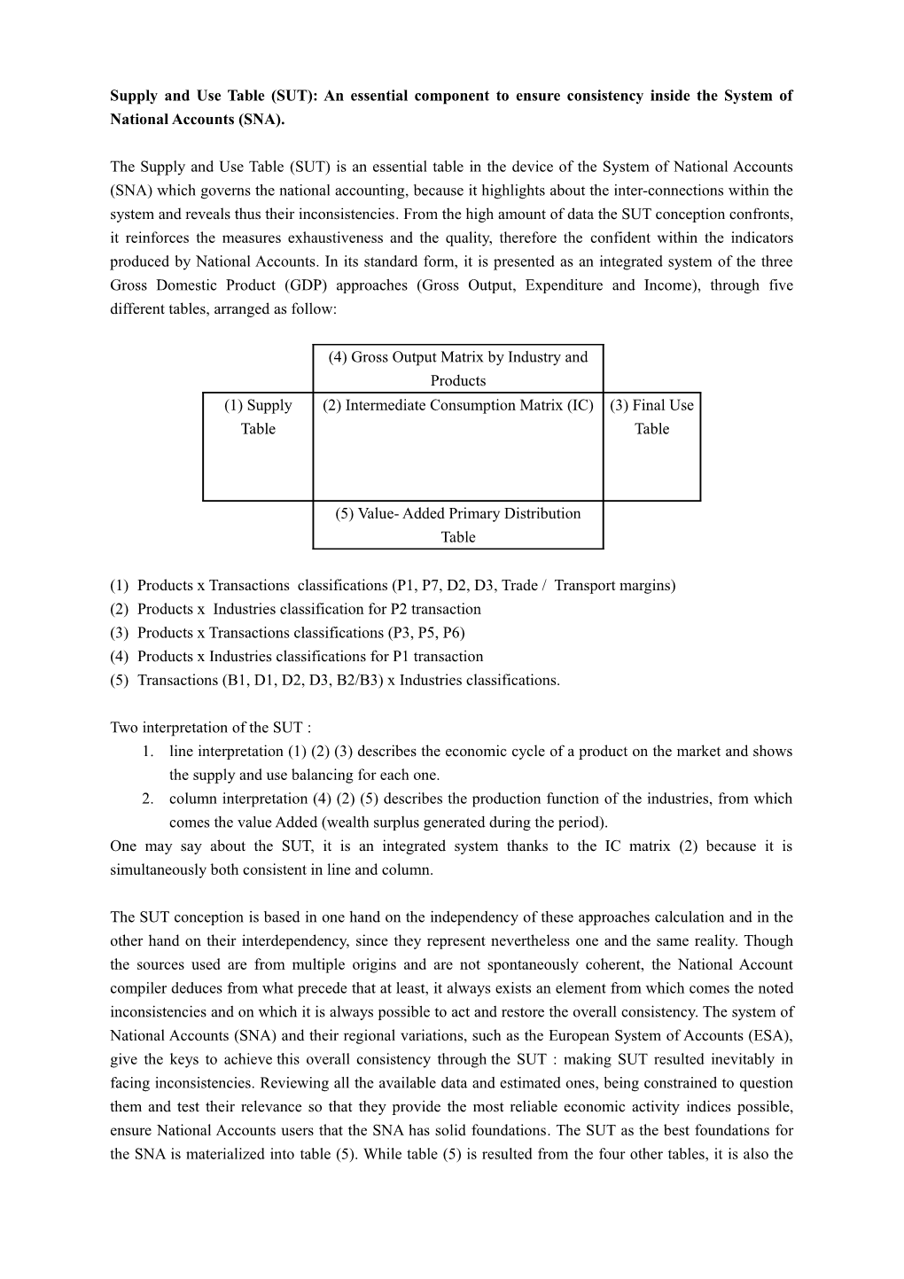 Le Tableau Ressources - Emplois (TRE) : Élément Essentiel De La Comptabilité Nationale