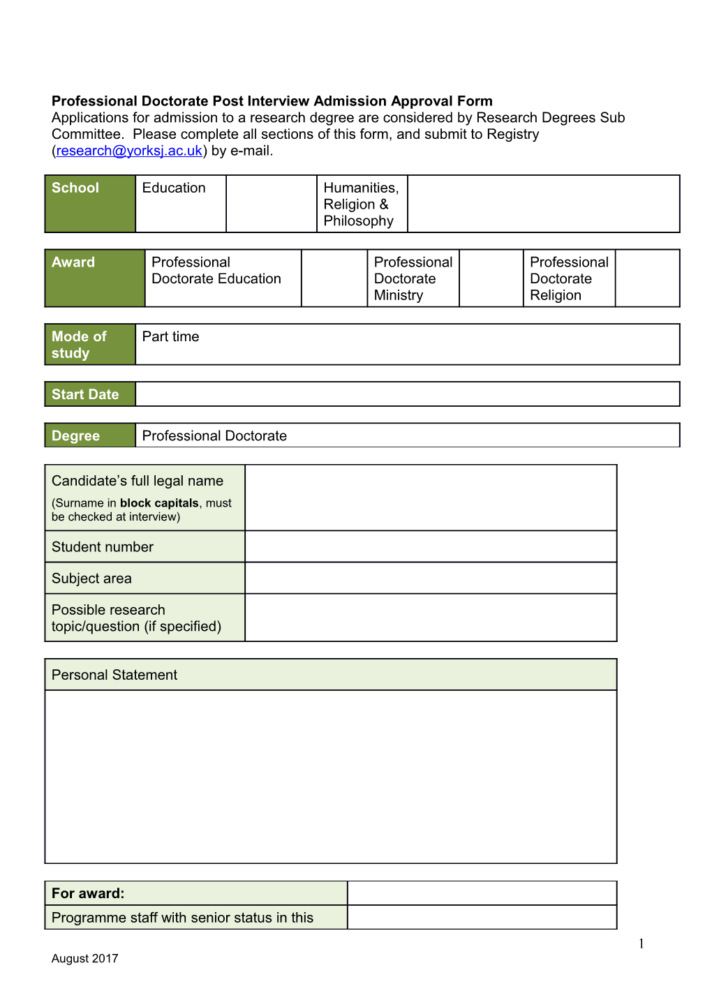 International Admissions Process