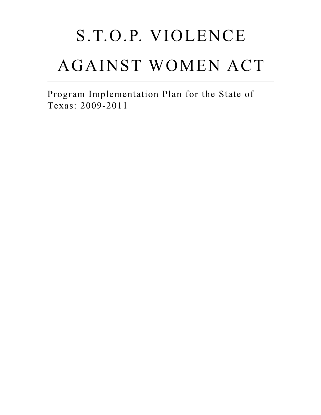S.T.O.P. Violence Against Women Act