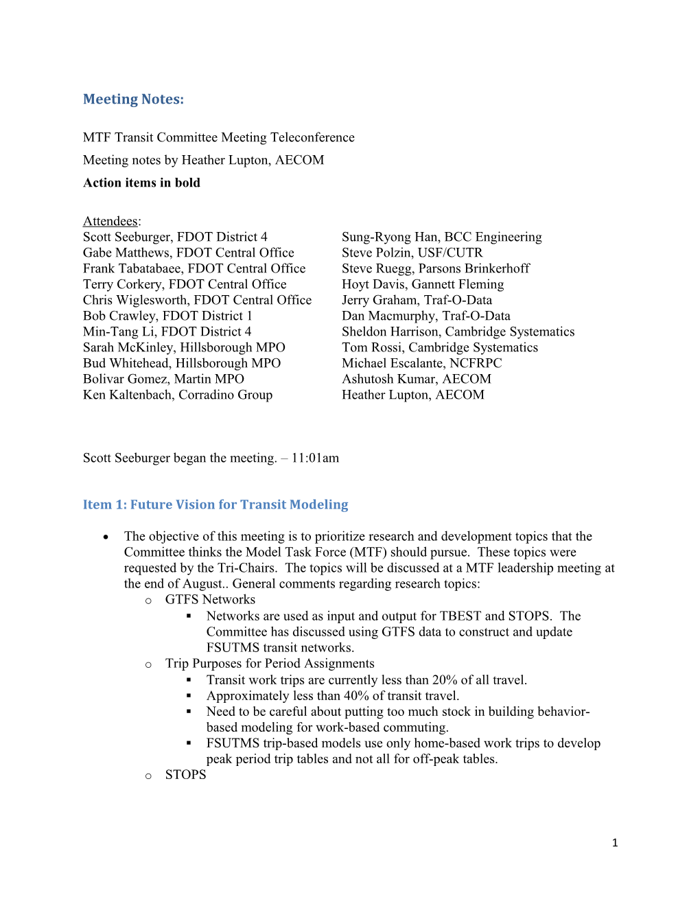 MTF Transit Committee Meeting July 14, 2015 11:00 AM-12:00 AM