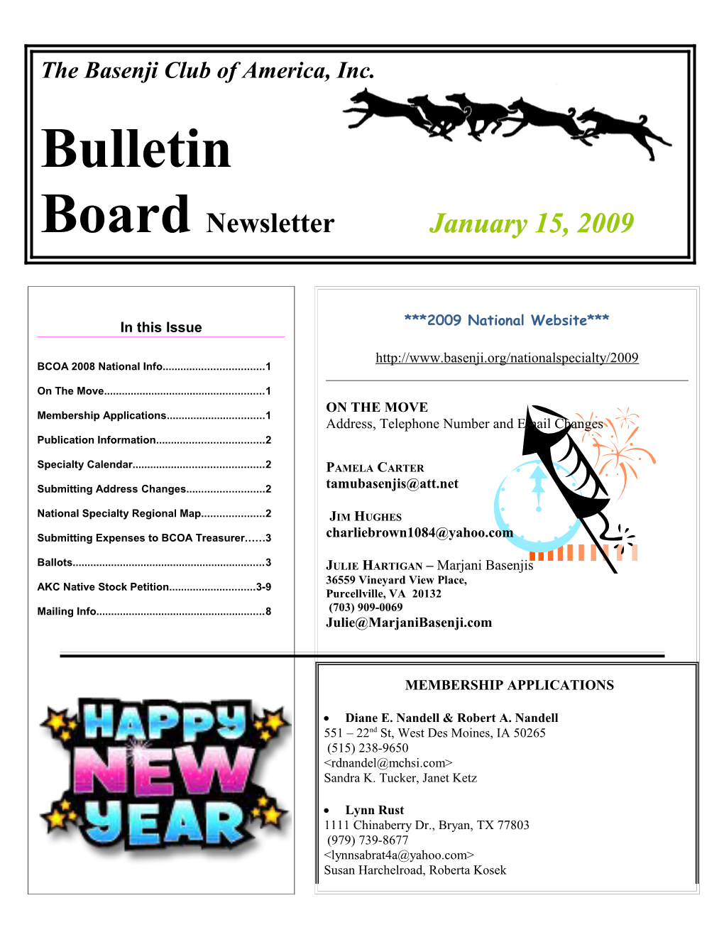 Page 5 Bulletin Board Newsletter October 20, 2007