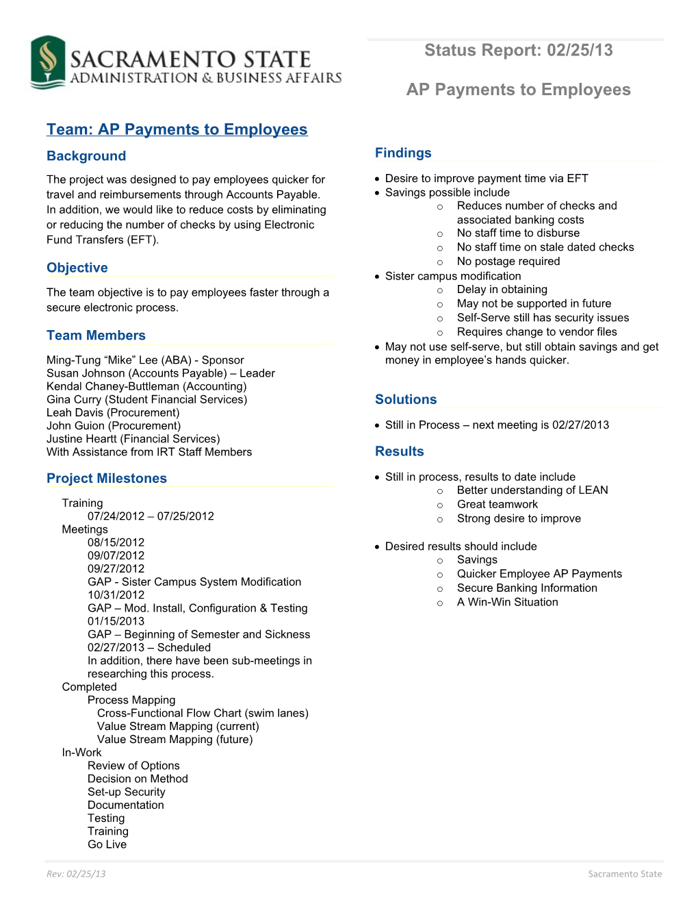 Team: AP Payments to Employees