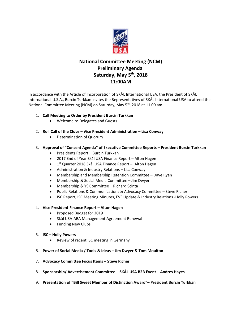 National Committee Meeting (NCM)