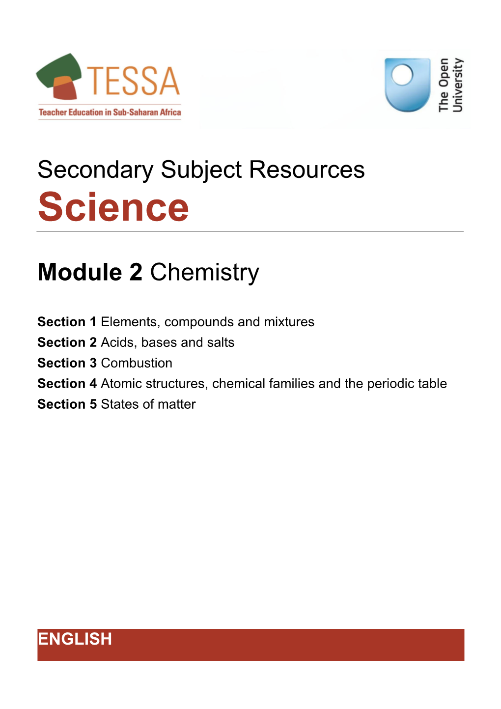 Module 2: Secondary Science - Chemistry