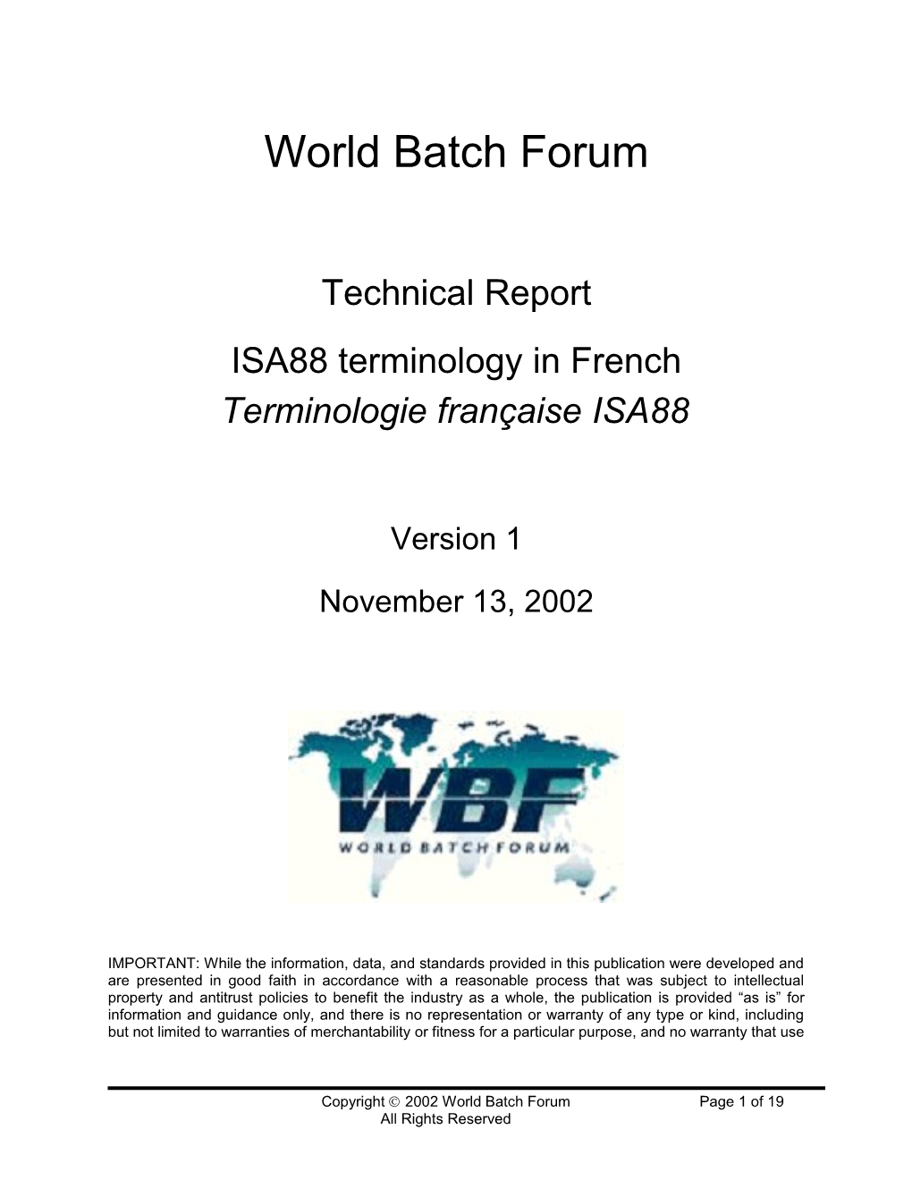 World Batch Forum