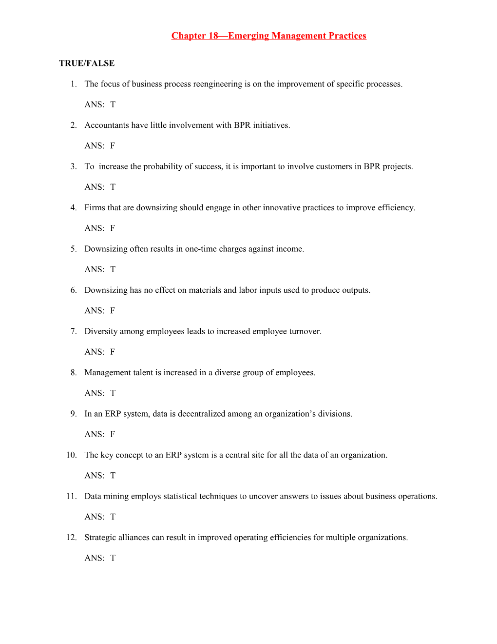 Chapter 18 Emerging Management Practices