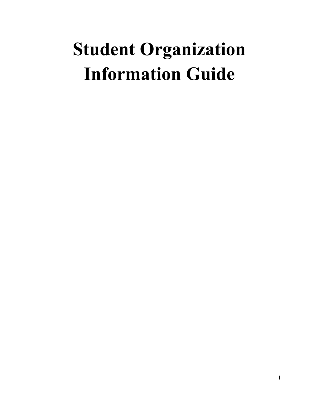 Student Organization Information Guide