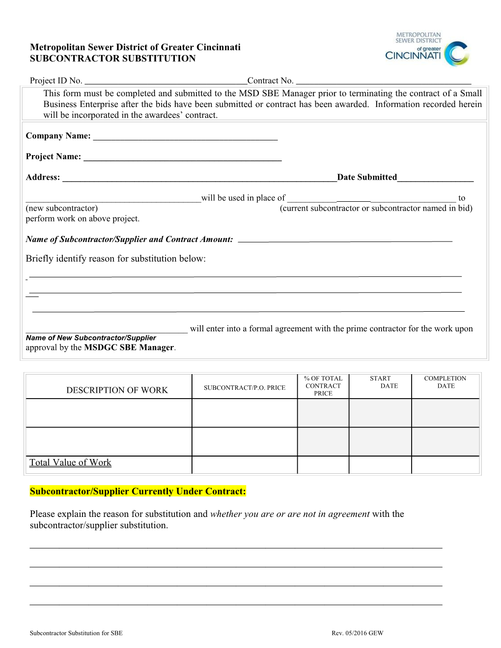 Subcontracting Outreach Program Summary