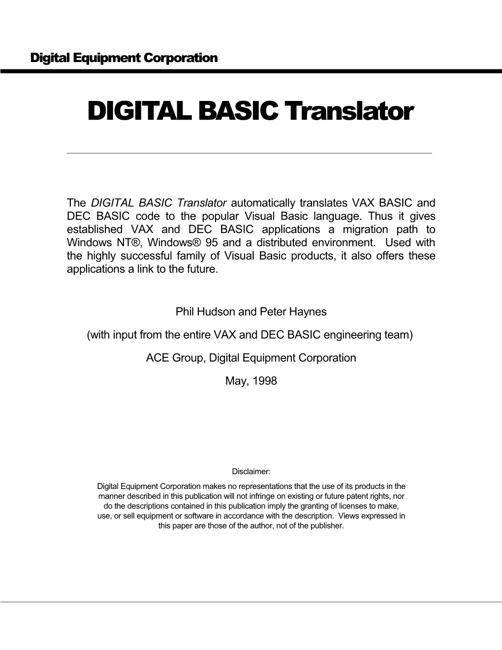 DIGITAL BASIC Translator