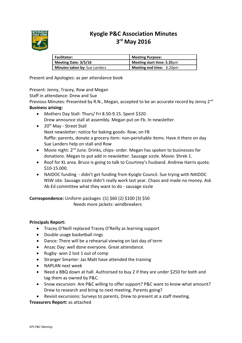 Present and Apologies: As Per Attendance Book s1