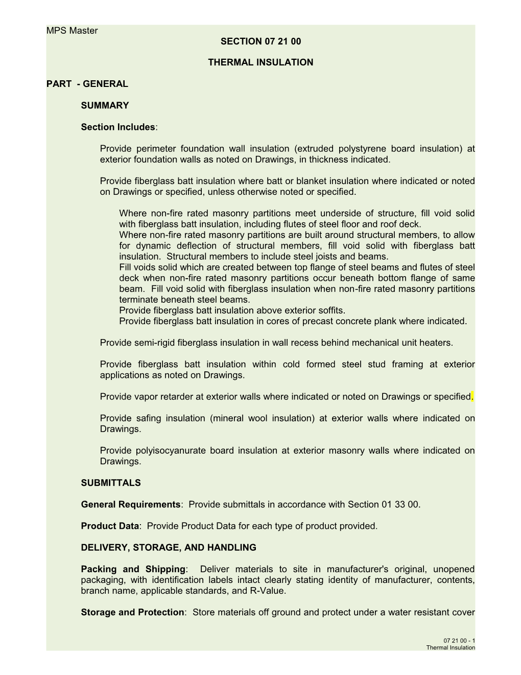 Thermal Insulation