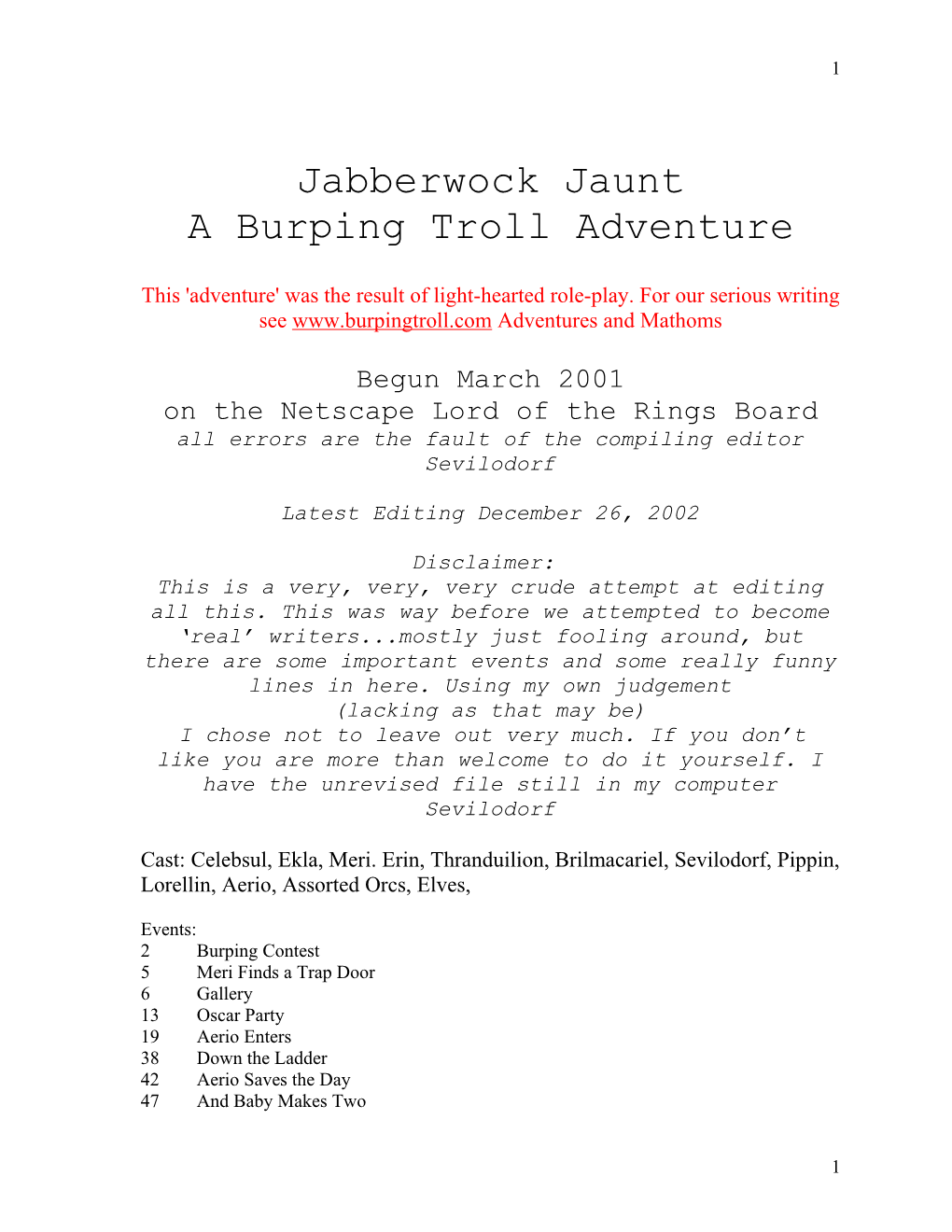 Jabberwock Jaunt