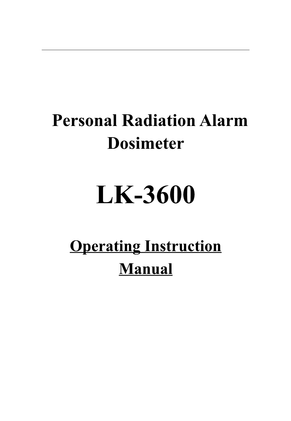 Personal Radiation Alarm Dosimeter