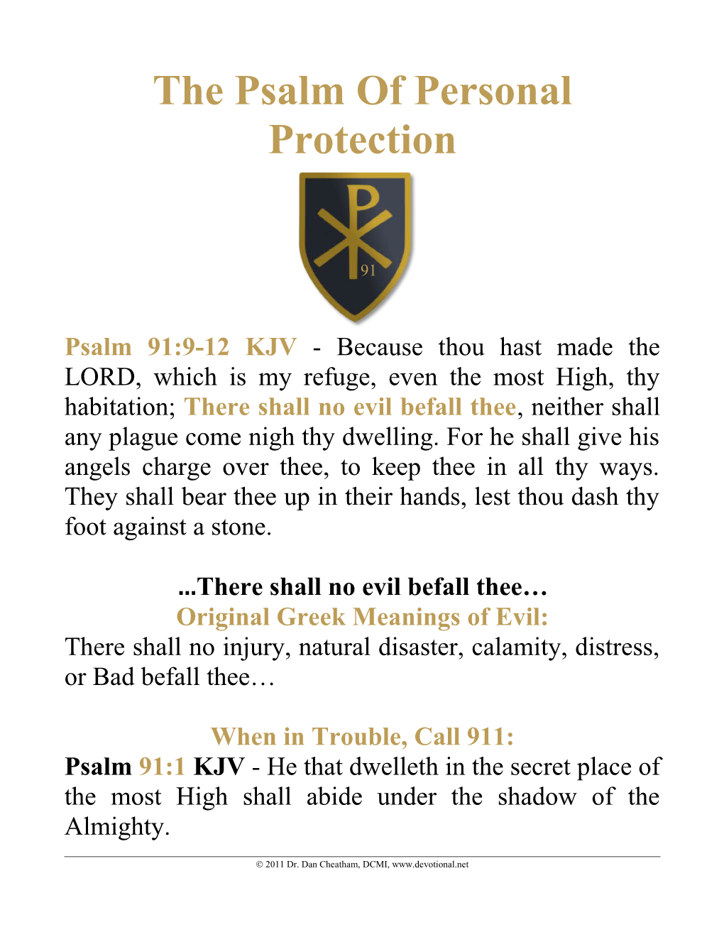The Psalm of Personal Protection