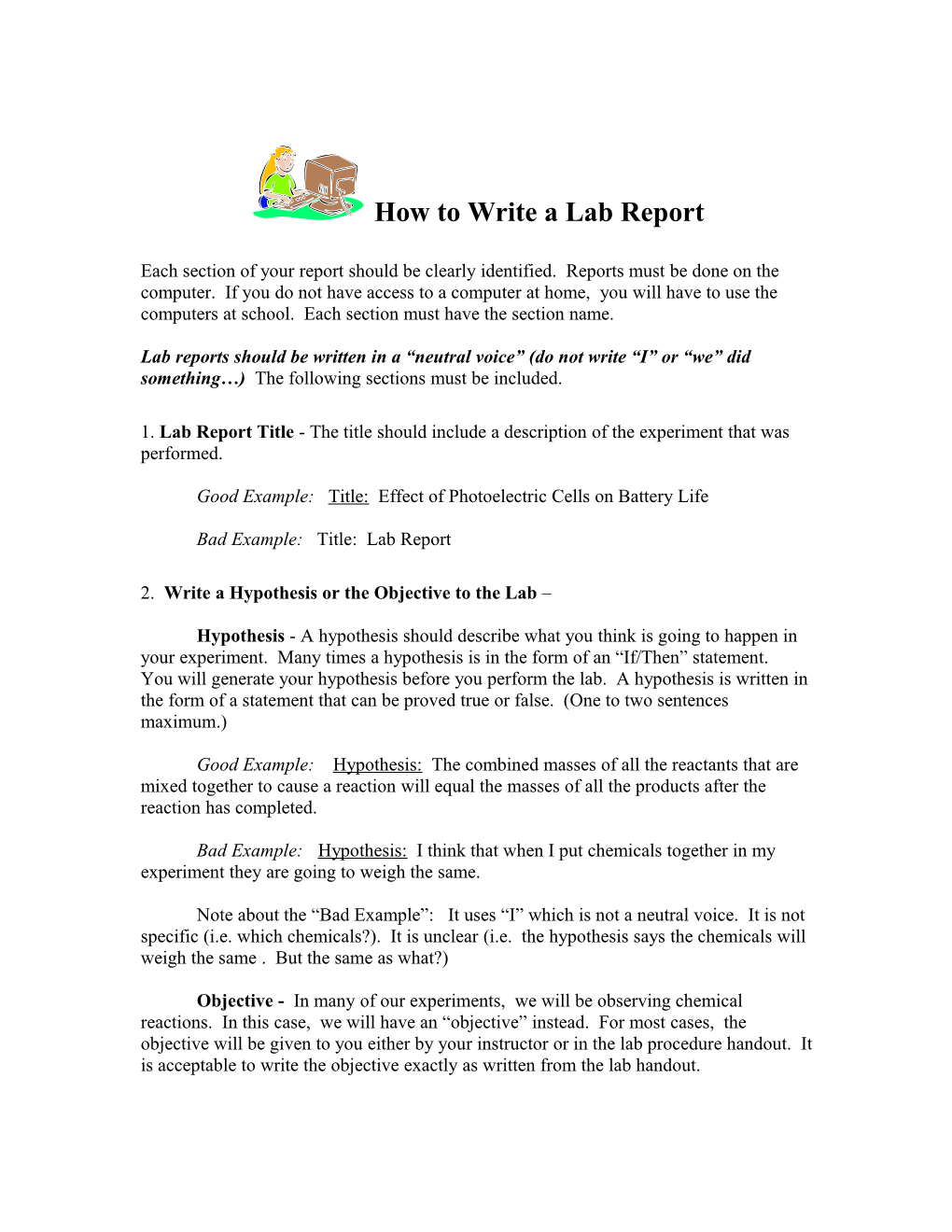 How to Write a Simple Lab Report