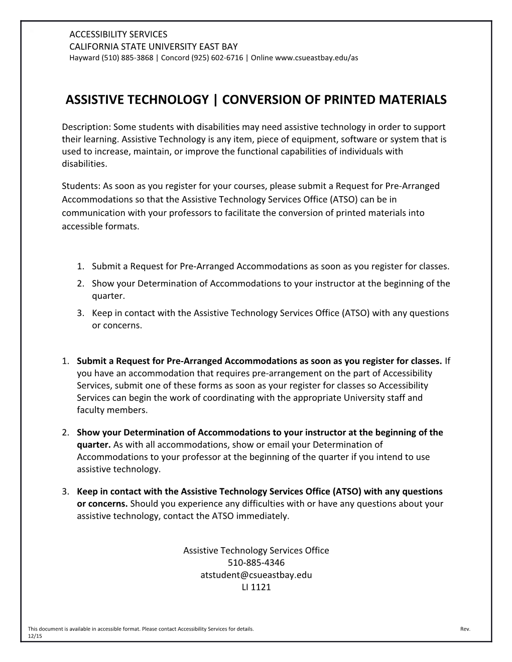 Assistive Technology Conversion of Printed Materials