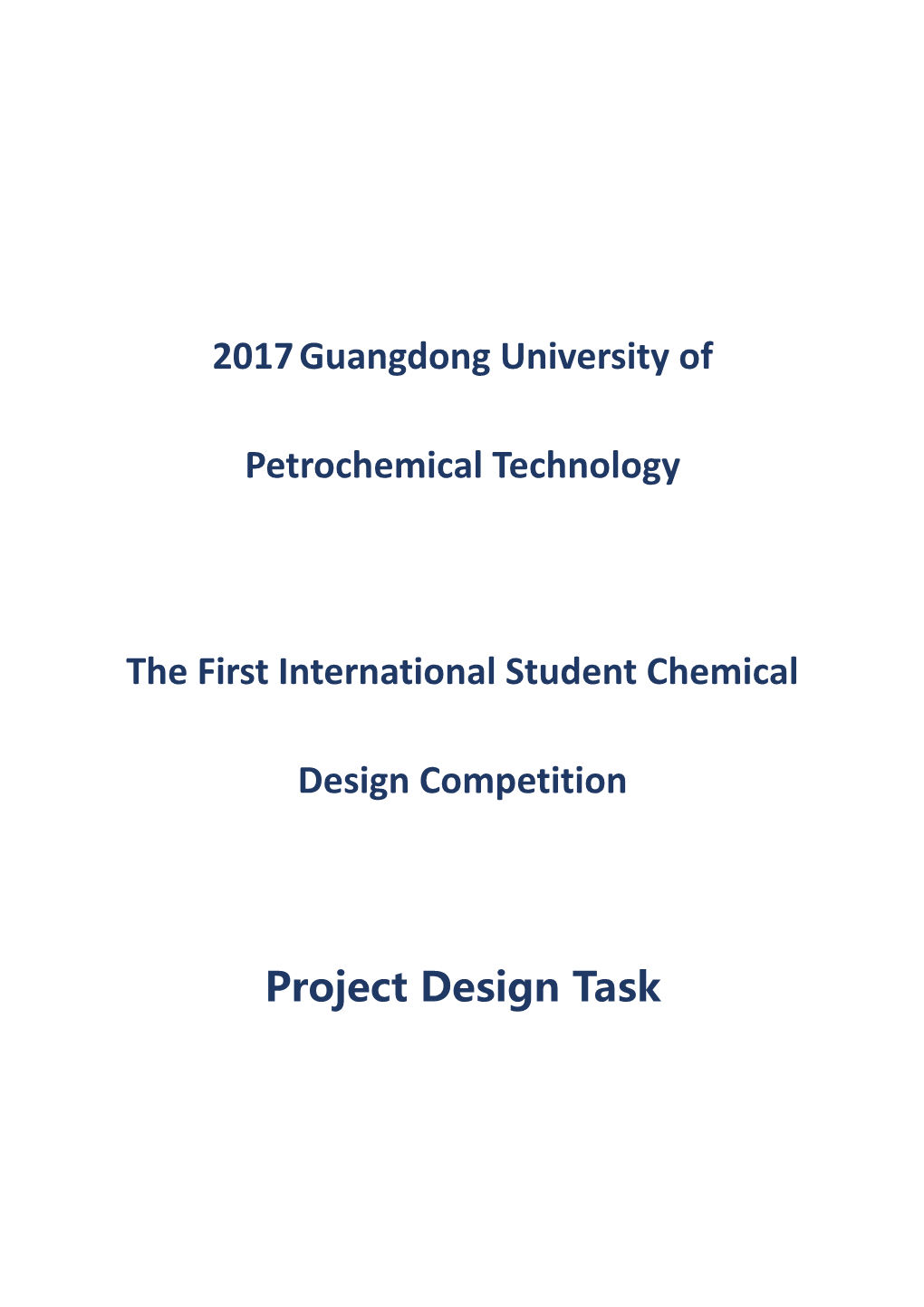 The GUPT 1St International Student Chemical Competition