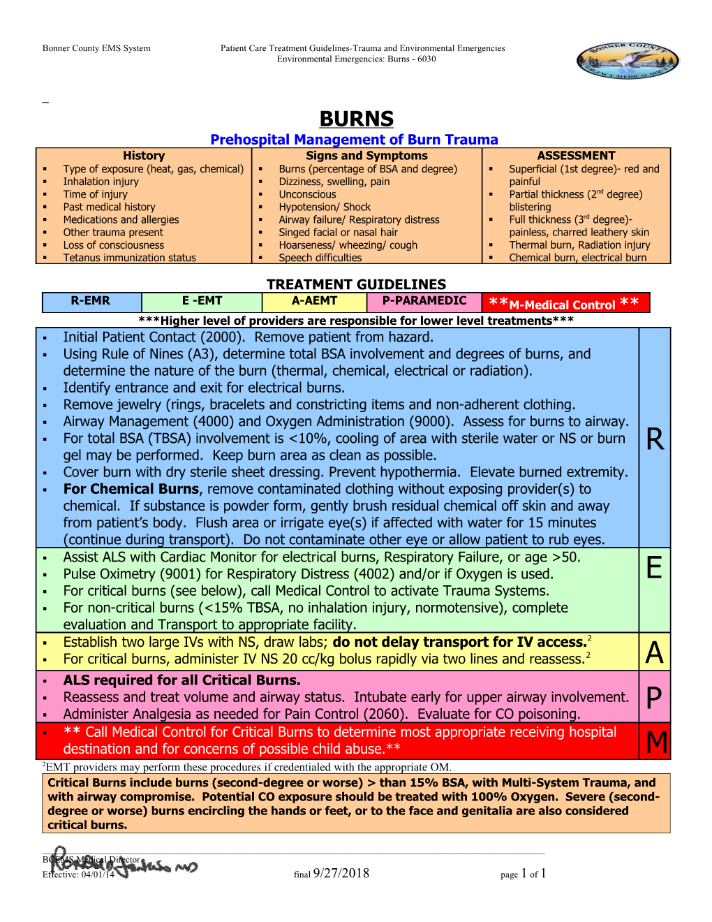 Patient Care Treatment Protocol