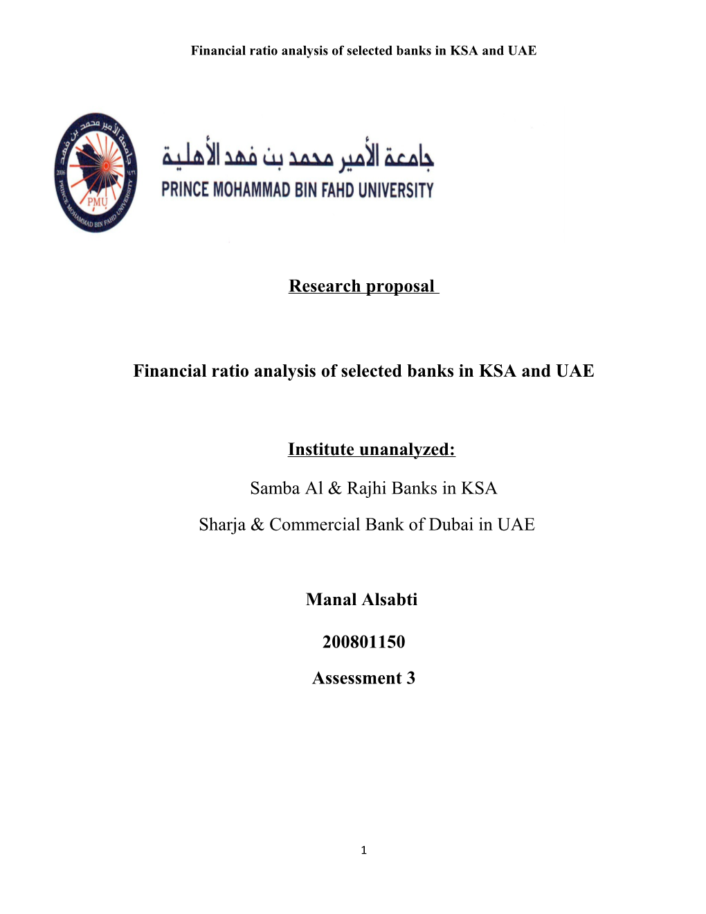 Financial Ratio Analysis of Selected Banks in KSA and UAE