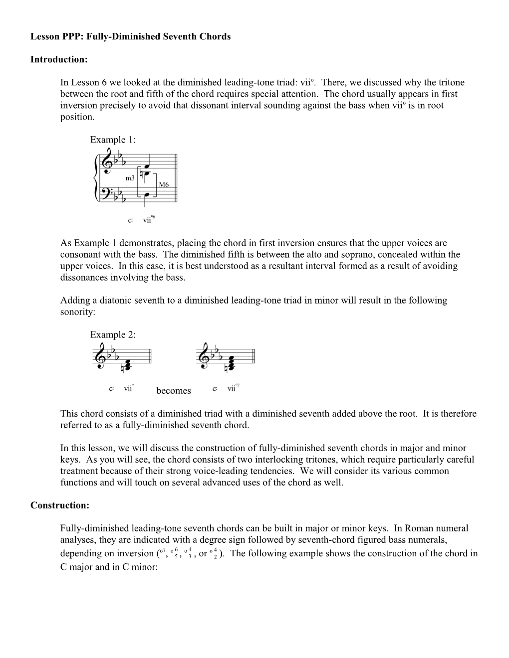 Lesson PPP: Fully-Diminished Seventh Chords