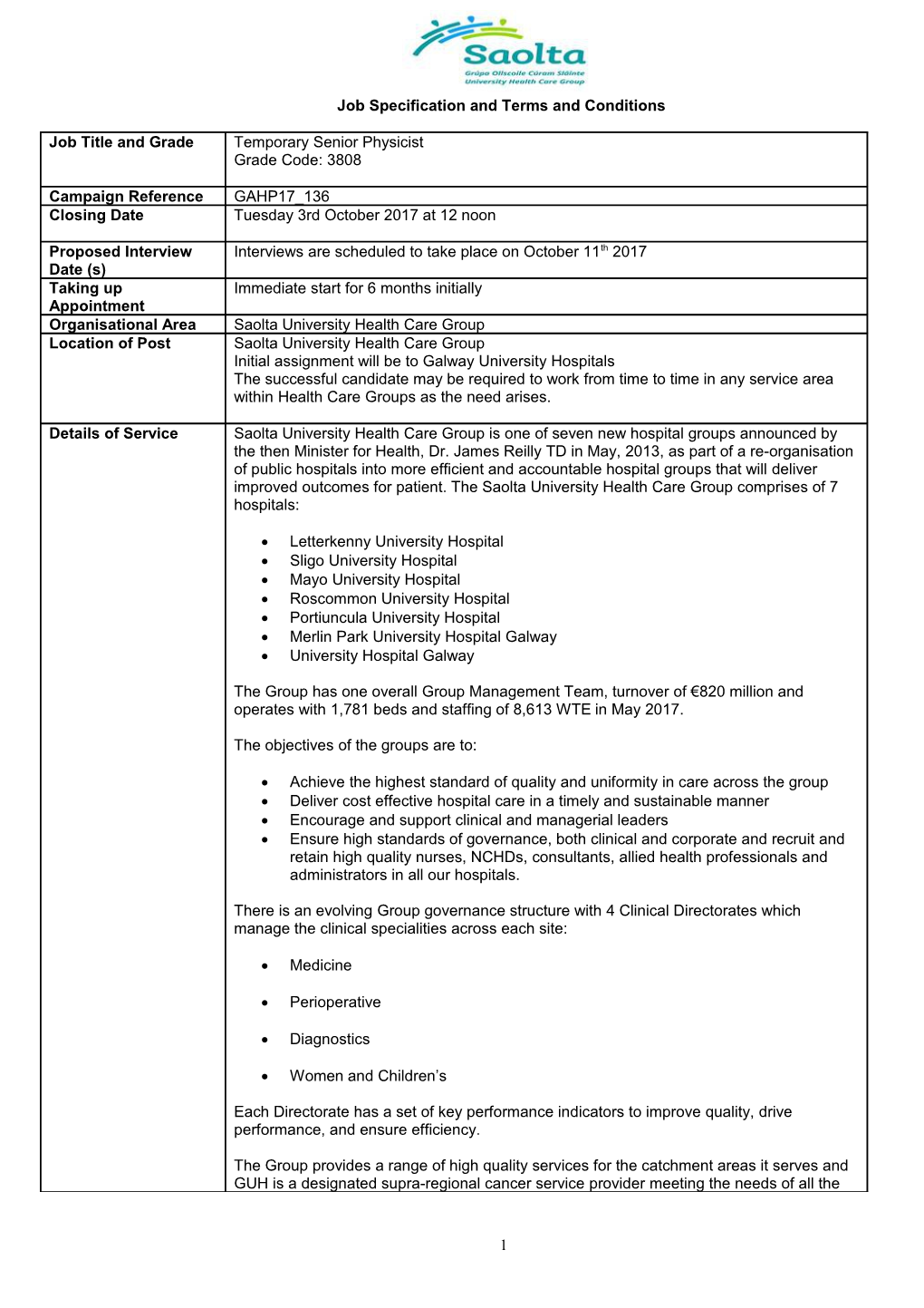 Job Specification and Terms and Conditions s2