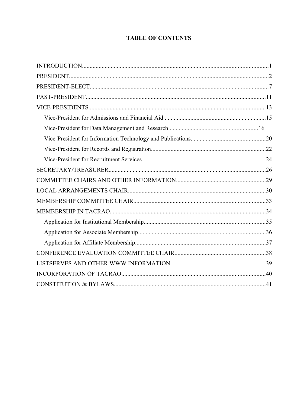 Table of Contents s40