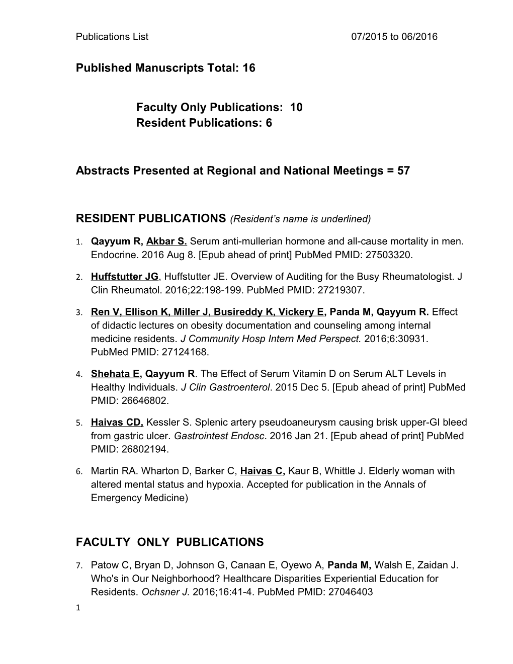 Abstracts Presented at Regional and National Meetings = 57