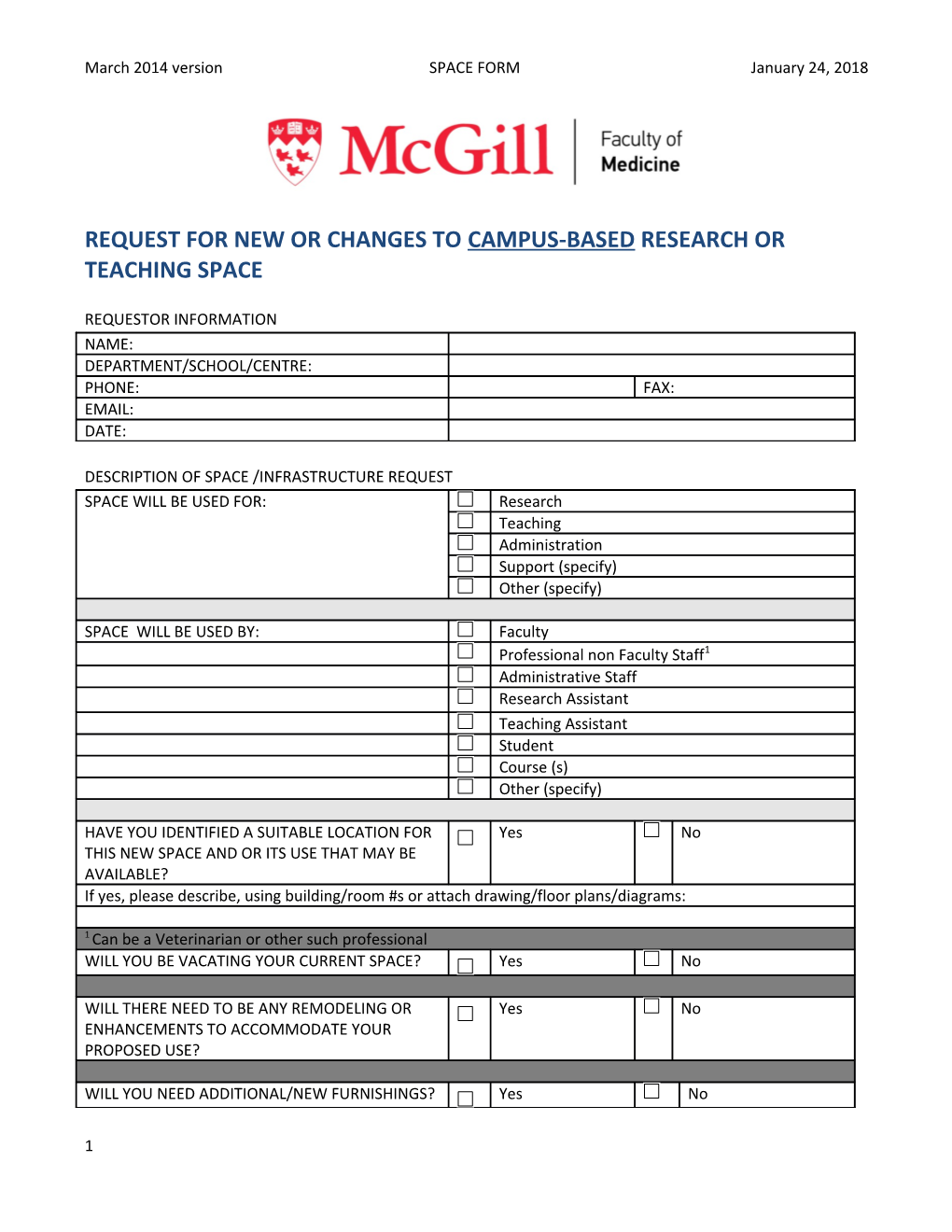 Campus Space Request Form