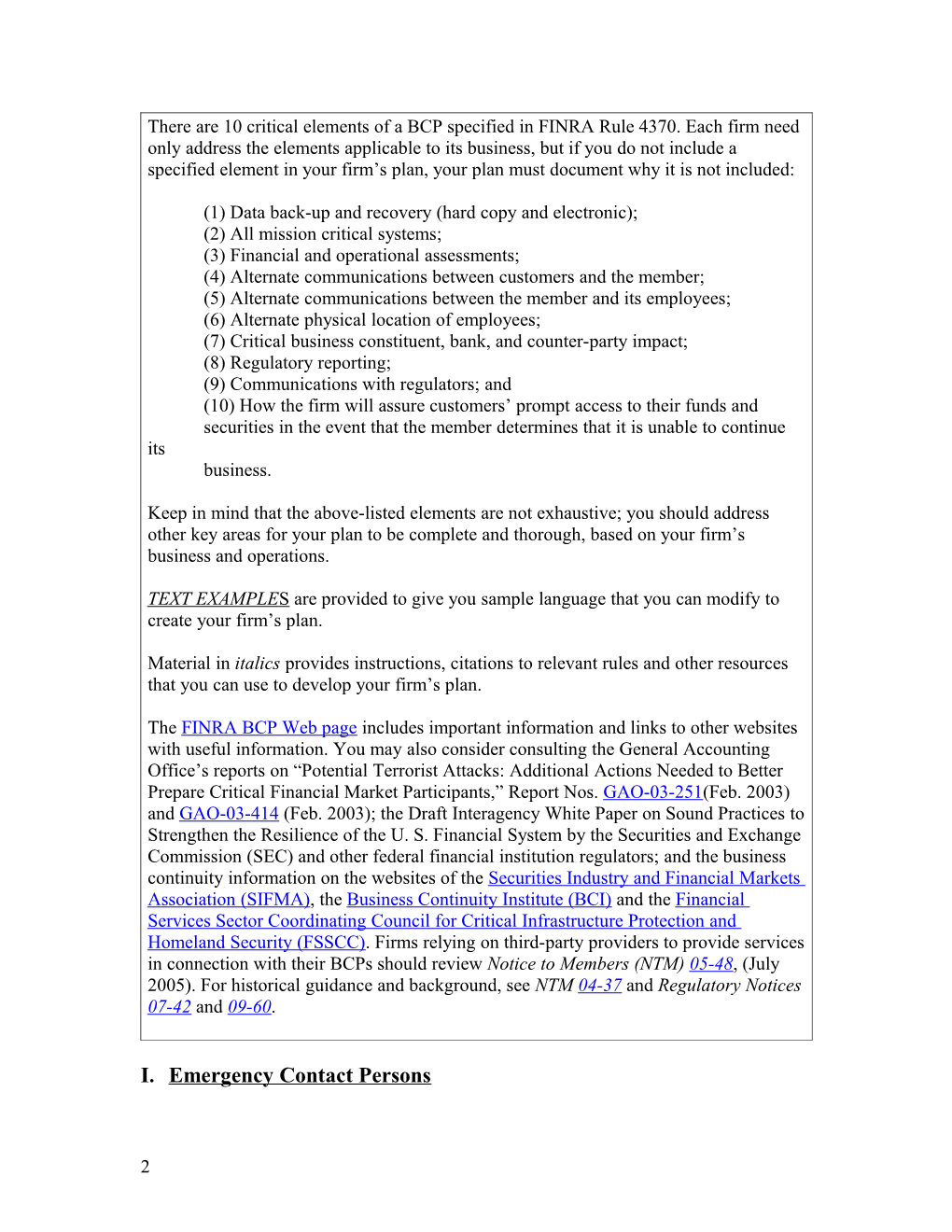 Business Continuity Plan Template For