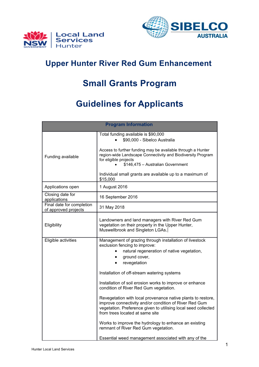 Upper Hunter River Red Gum Enhancement
